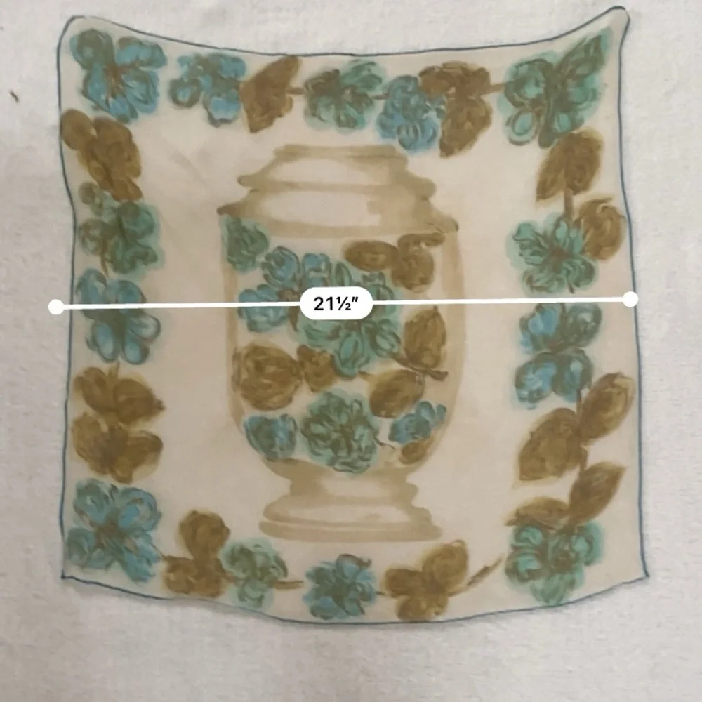 Sheer Chiffon Floral Scarf with Hand Rolled Edges